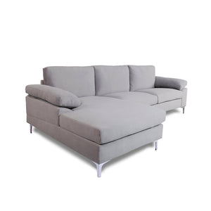 - TFC&H Co. SECTIONAL SOFA VELVET LEFT HAND FACING - LIGHT GREY- Ships from The US - sectional at TFC&H Co.