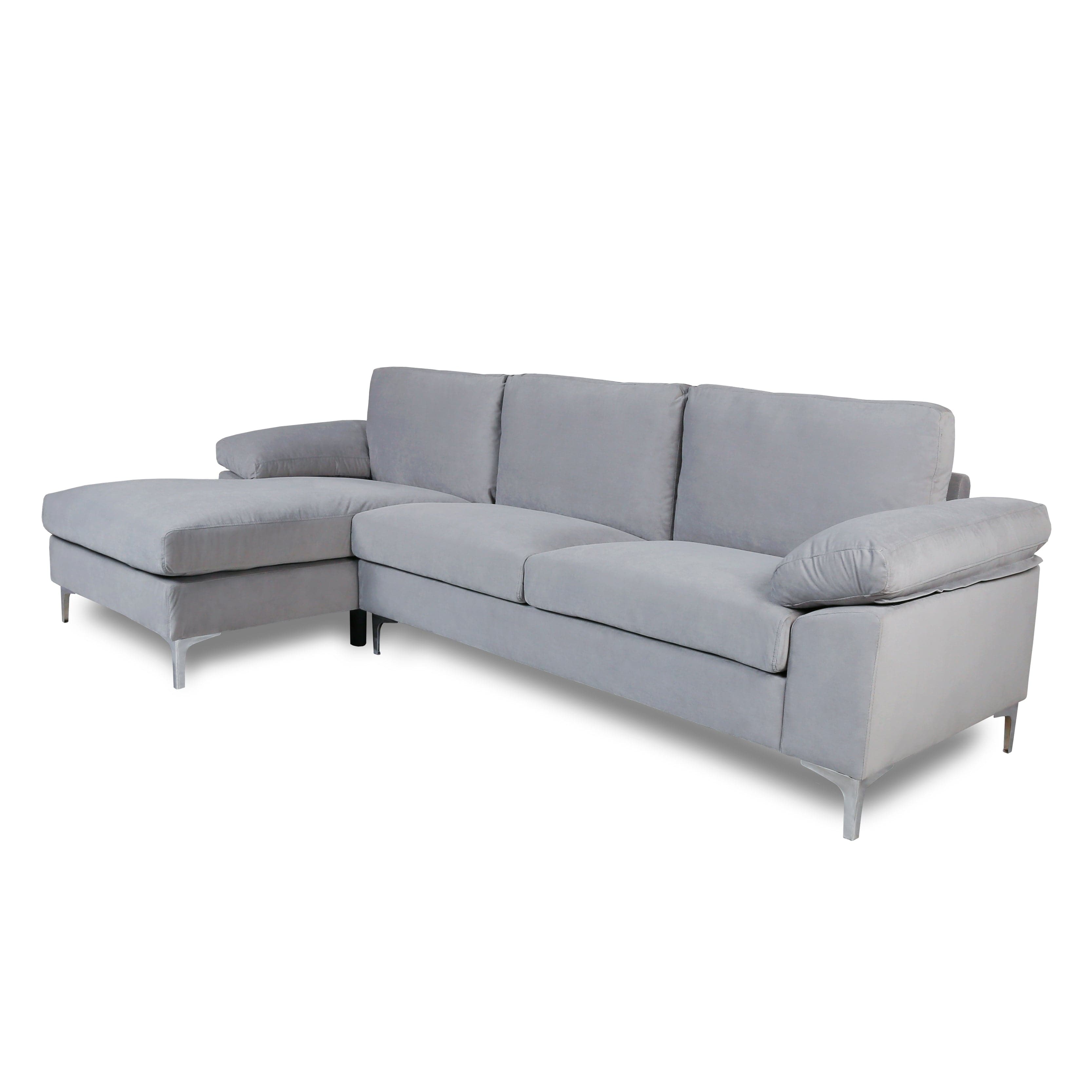 - TFC&H Co. SECTIONAL SOFA VELVET LEFT HAND FACING - LIGHT GREY- Ships from The US - sectional at TFC&H Co.