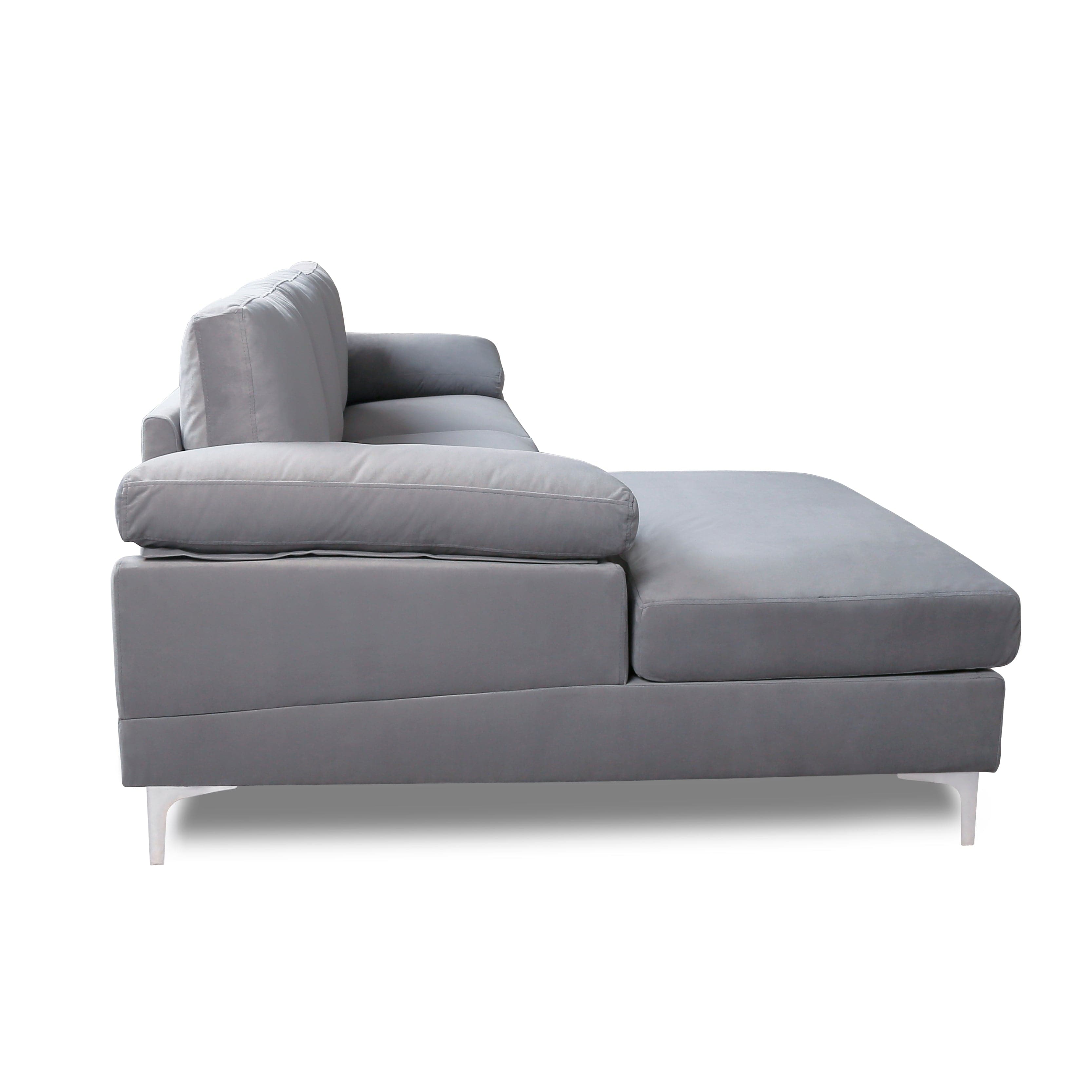 - TFC&H Co. SECTIONAL SOFA VELVET LEFT HAND FACING - LIGHT GREY- Ships from The US - sectional at TFC&H Co.