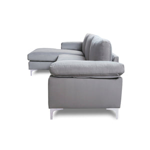 - TFC&H Co. SECTIONAL SOFA VELVET LEFT HAND FACING - LIGHT GREY- Ships from The US - sectional at TFC&H Co.