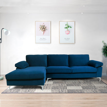TFC&H Co. SECTIONAL SOFA VELVET LEFT HAND FACING - NAVY BLUE- Ships from The US - sectional at TFC&H Co.