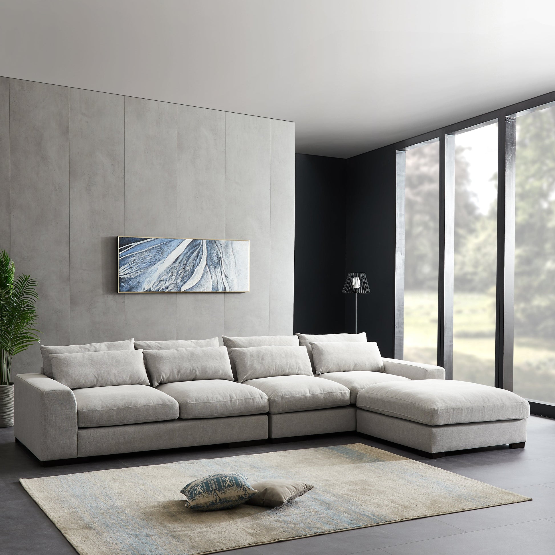 TFC&H Co. SOFA AND COMFORTABLE SECTIONAL SOFA - LIGHT GREY- Ships from The US - sectional at TFC&H Co.