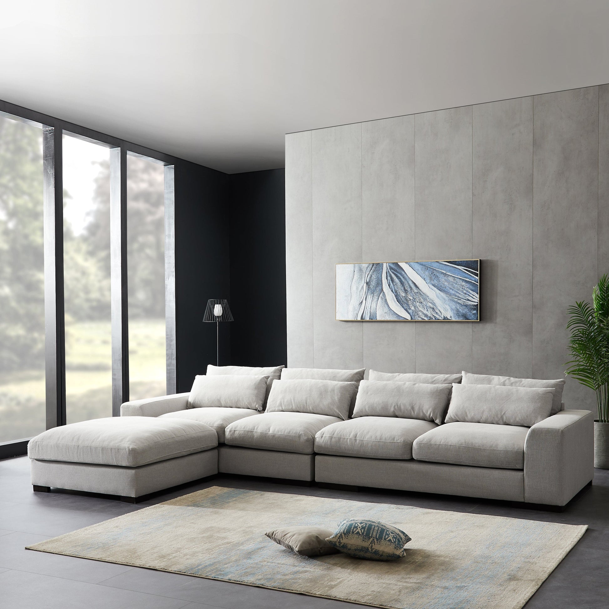 TFC&H Co. SOFA AND COMFORTABLE SECTIONAL SOFA - LIGHT GREY- Ships from The US - sectional at TFC&H Co.