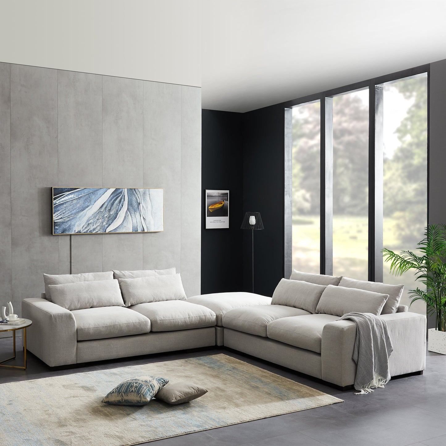 TFC&H Co. SOFA AND COMFORTABLE SECTIONAL SOFA - LIGHT GREY- Ships from The US - sectional at TFC&H Co.