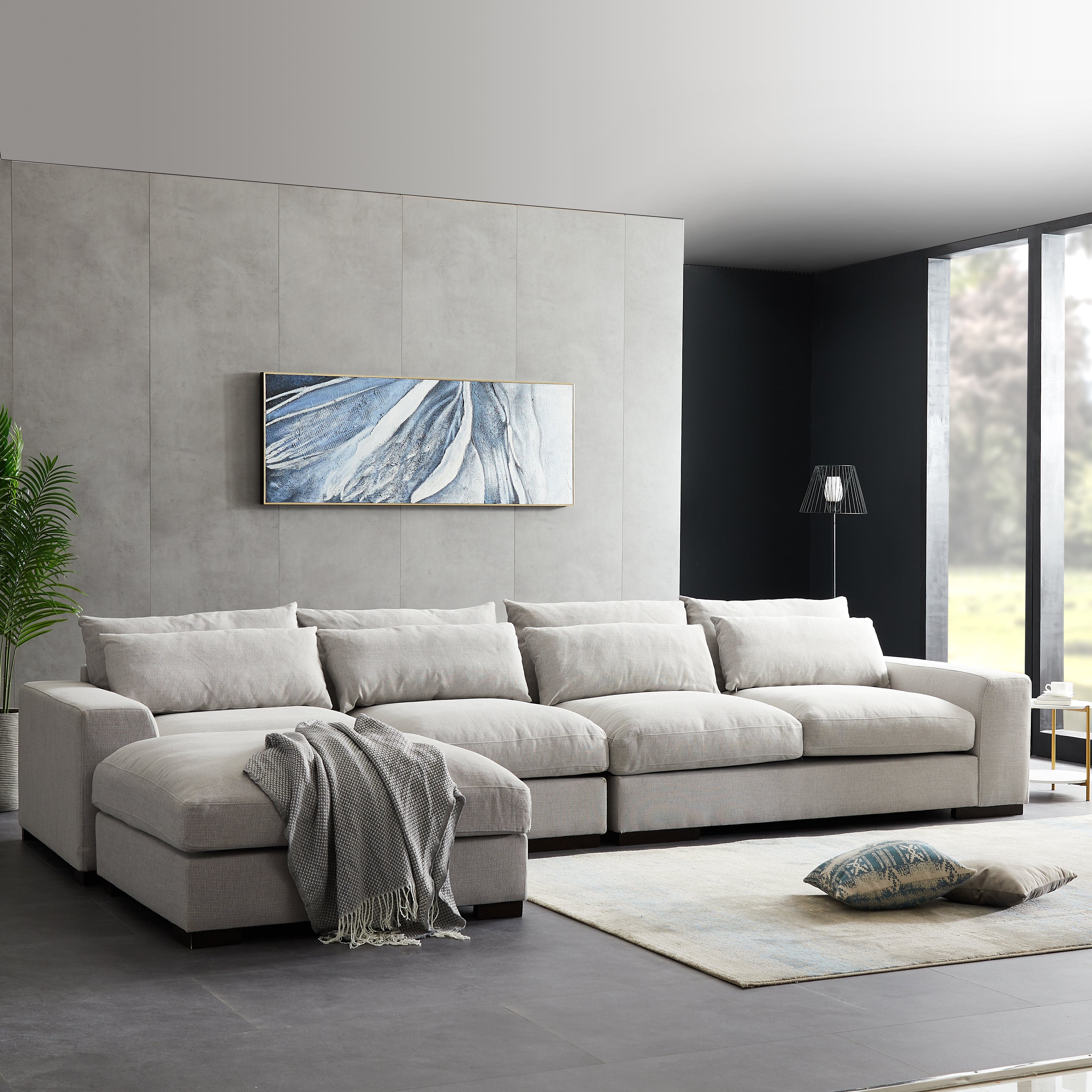 - TFC&H Co. SOFA AND COMFORTABLE SECTIONAL SOFA - LIGHT GREY- Ships from The US - sectional at TFC&H Co.