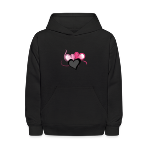 black - Three Heart Cord Kids' Hoodie - Ships from The US - Kids Hoodie | LAT 2296 at TFC&H Co.