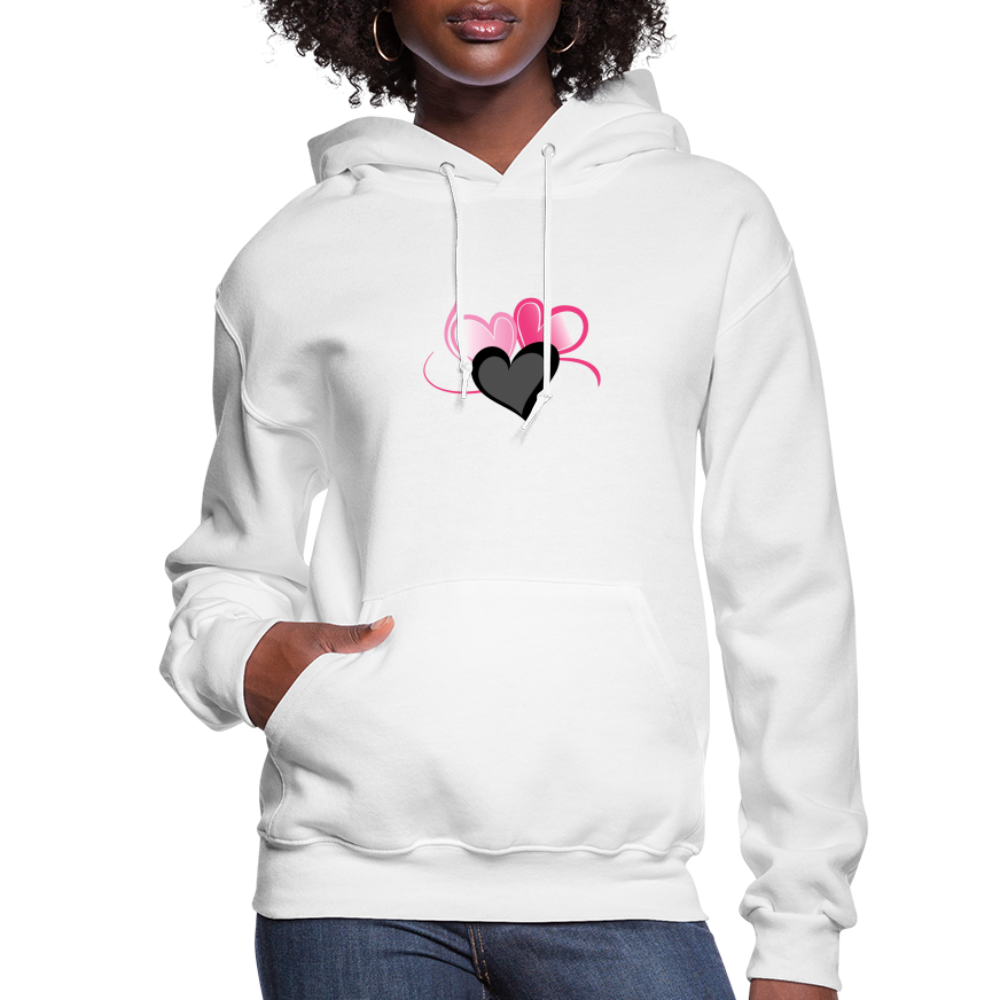 white - Three Heart Cord Women's Hoodie - Ships from The US - Womens Hoodie | Jerzees 996 at TFC&H Co.