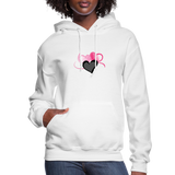 white - Three Heart Cord Women's Hoodie - Ships from The US - Womens Hoodie | Jerzees 996 at TFC&H Co.