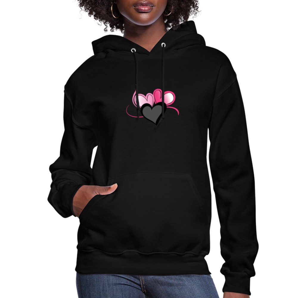black - Three Heart Cord Women's Hoodie - Ships from The US - Womens Hoodie | Jerzees 996 at TFC&H Co.
