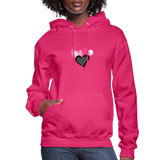 fuchsia - Three Heart Cord Women's Hoodie - Ships from The US - Womens Hoodie | Jerzees 996 at TFC&H Co.