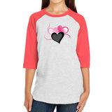 Vintage Heather-Vintage Red - Three Heart Cord Youth Baseball Jersey Tee - Ships from The US - Kids t-shirt at TFC&H Co.