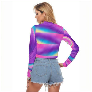 Multi-colored - Tie-Dye Lady's Hollow Chest Tight Crop Top - ladys crop top at TFC&H Co.