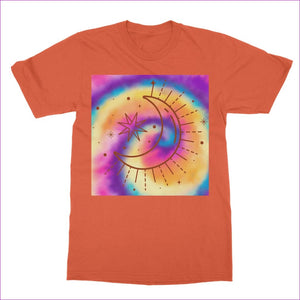 Orange - Tie-Dye Moon Classic Adult T-Shirt - Unisex T-Shirt at TFC&H Co.