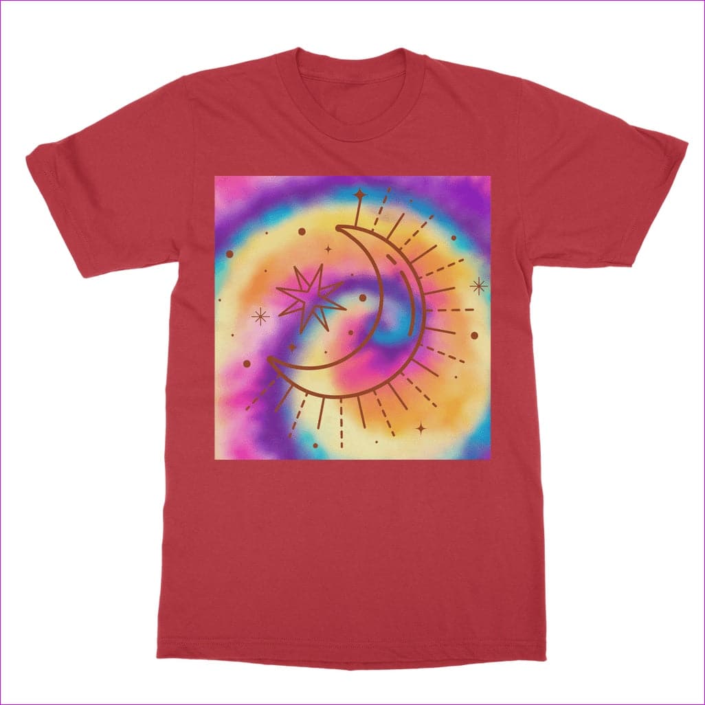 Red Tie-Dye Moon Classic Adult T-Shirt - Unisex T-Shirt at TFC&H Co.