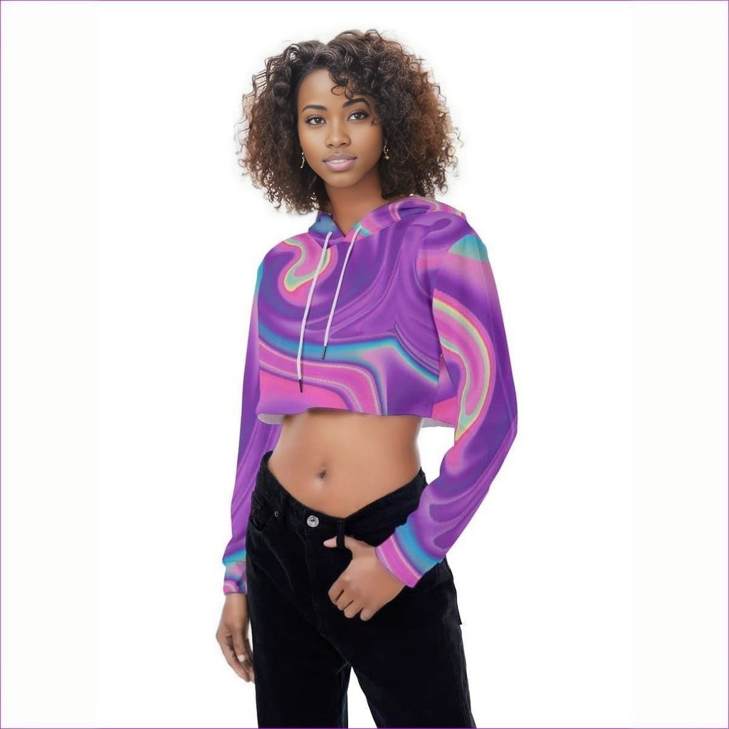 Purple - Tie-Dye Women's Crop Top Hoodie - womens cropped hoodie at TFC&H Co.