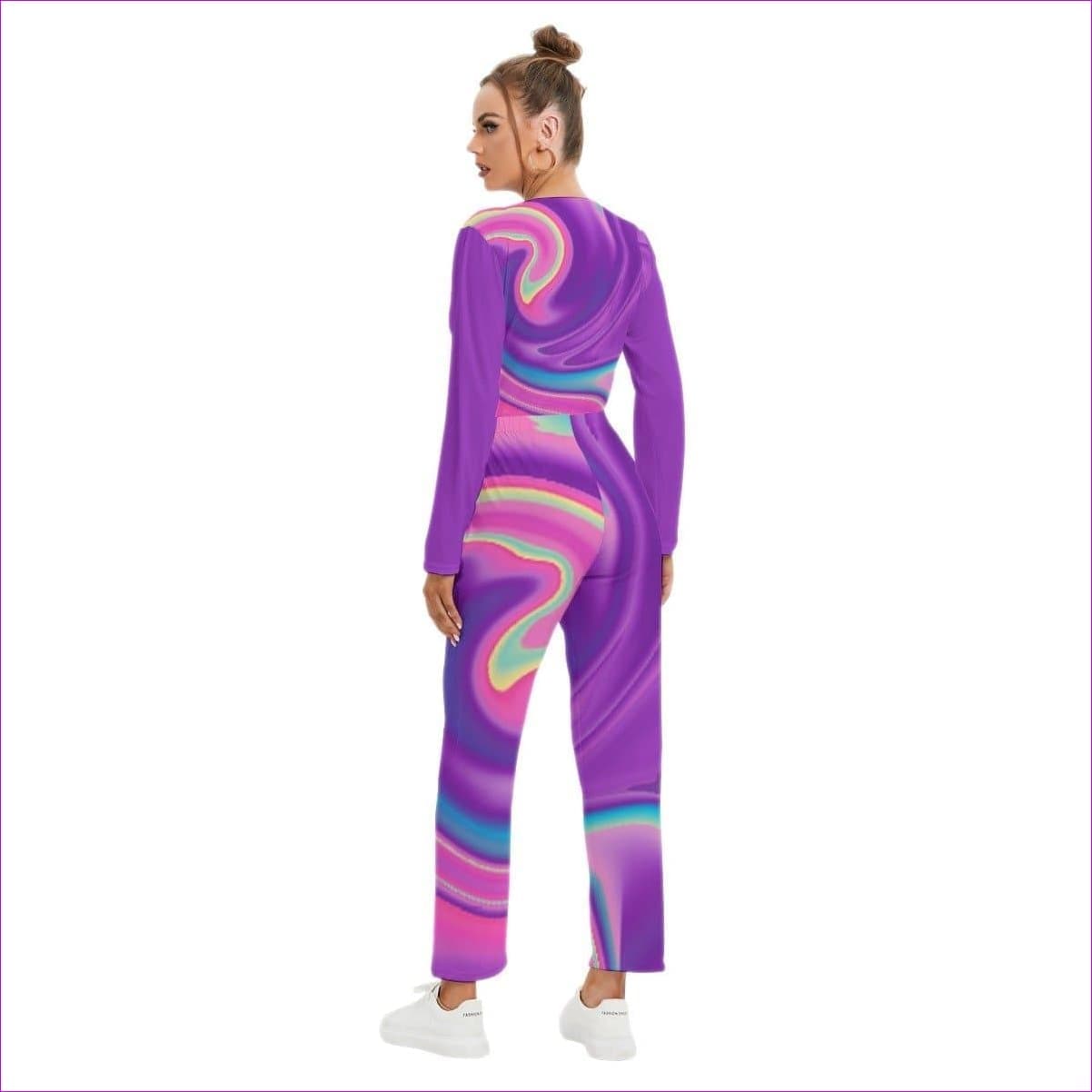 - Tie-Dye Women's V-neck High Waist Jumpsuit - womens jumpsuit at TFC&H Co.