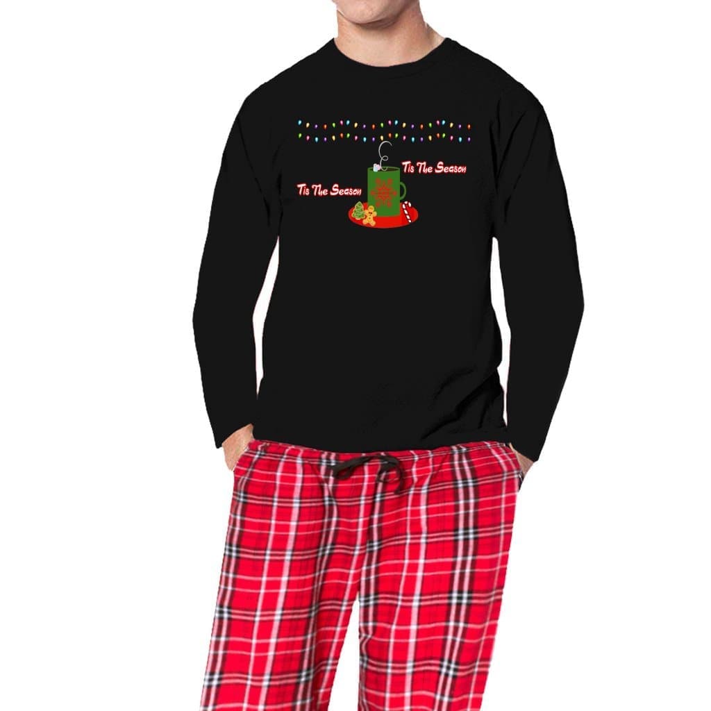 Black and Red Flannel - Tis The Season Men's Matching Christmas Pajama Sets - mens pajama set at TFC&H Co.