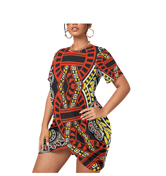 Top Deck Women’s Stacked Hem Dress With Short Sleeve Voluptuous (+) Plus Size - women's dress at TFC&H Co.