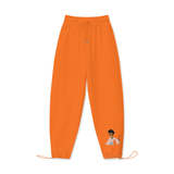 Persimmon Orange - Touch of India Women's 100% Cotton Drawstring Hem Sweatpants - womens sweatpants at TFC&H Co.