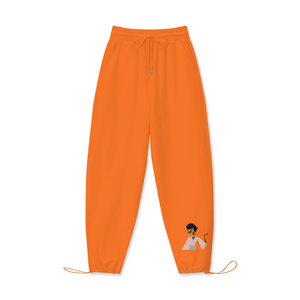 Persimmon Orange - Touch of India Women's 100% Cotton Drawstring Hem Sweatpants - womens sweatpants at TFC&H Co.
