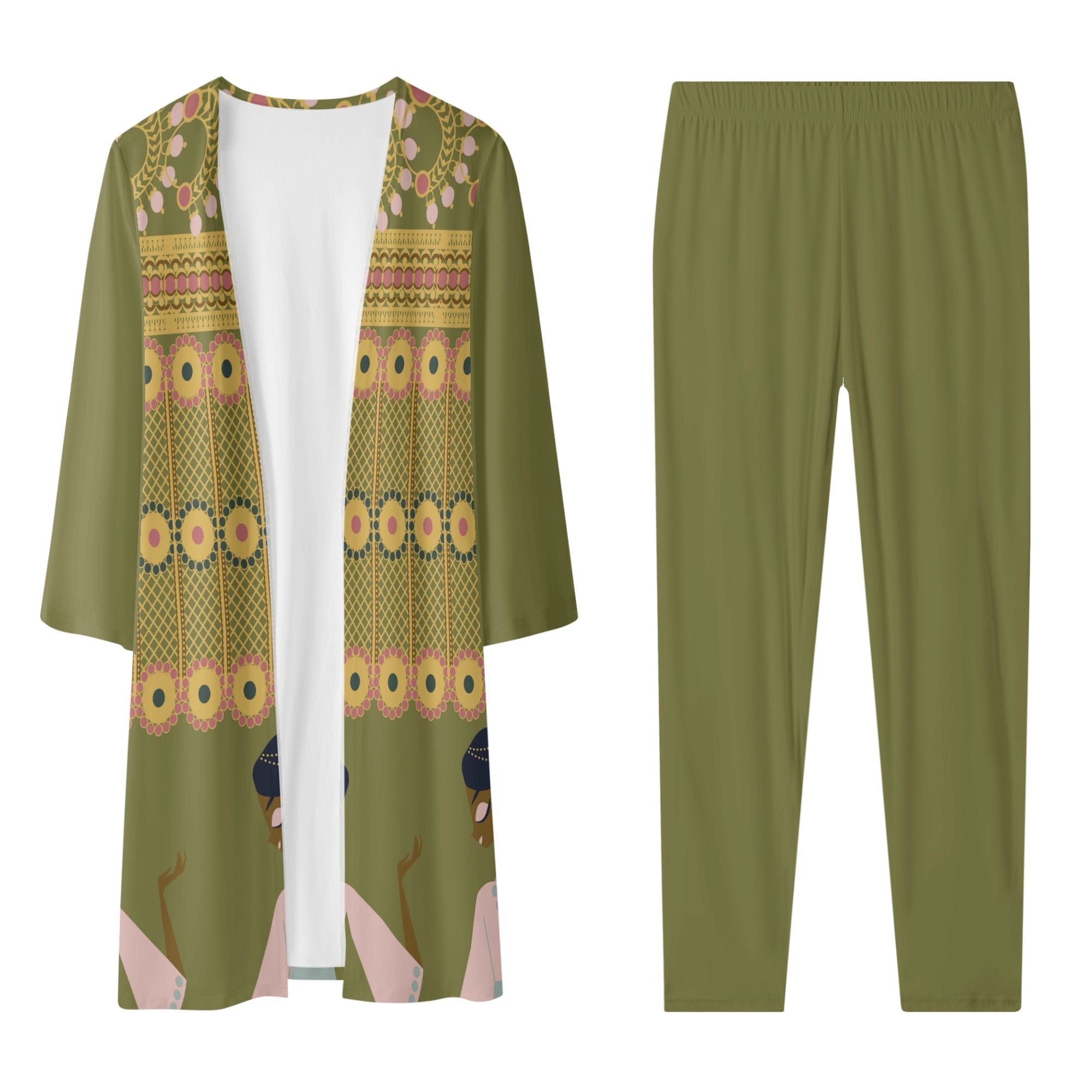Touch of India Women's Long Sleeve Cardigan and Leggings Set - women's top & leggings set at TFC&H Co.