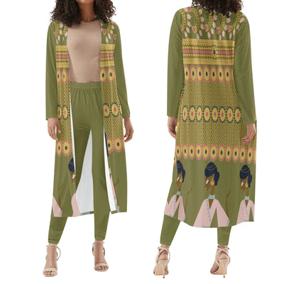 - Touch of India Women's Long Sleeve Cardigan and Leggings Set - womens top & leggings set at TFC&H Co.