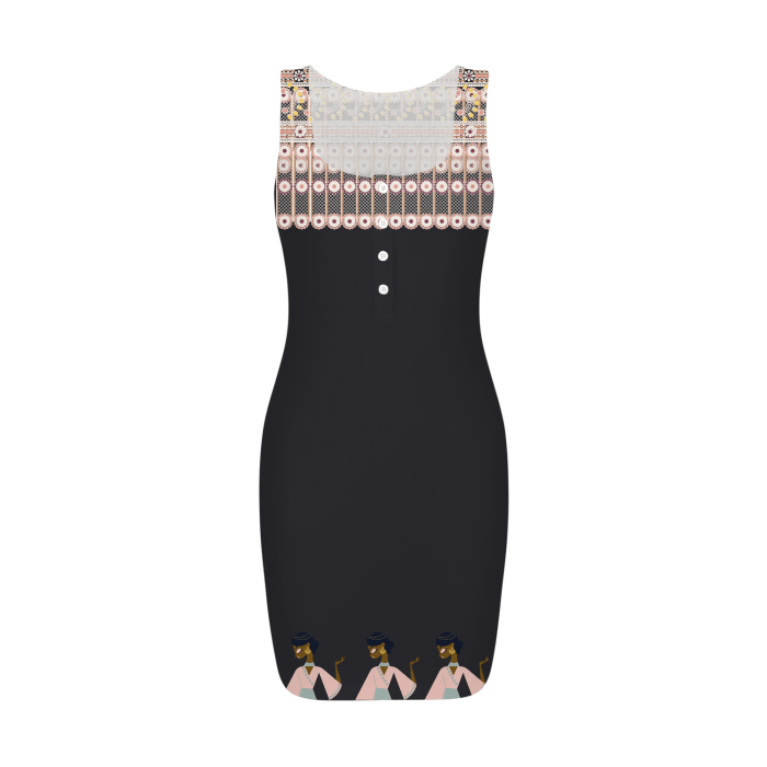 Black Beauty - Touch of India Women's Square Neck Bodycon Dress - 13 colors - womens dress at TFC&H Co.