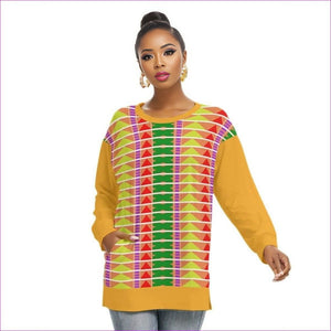 multi-colored - Tribe Women's Side Split O-neck Top - womens shirt at TFC&H Co.