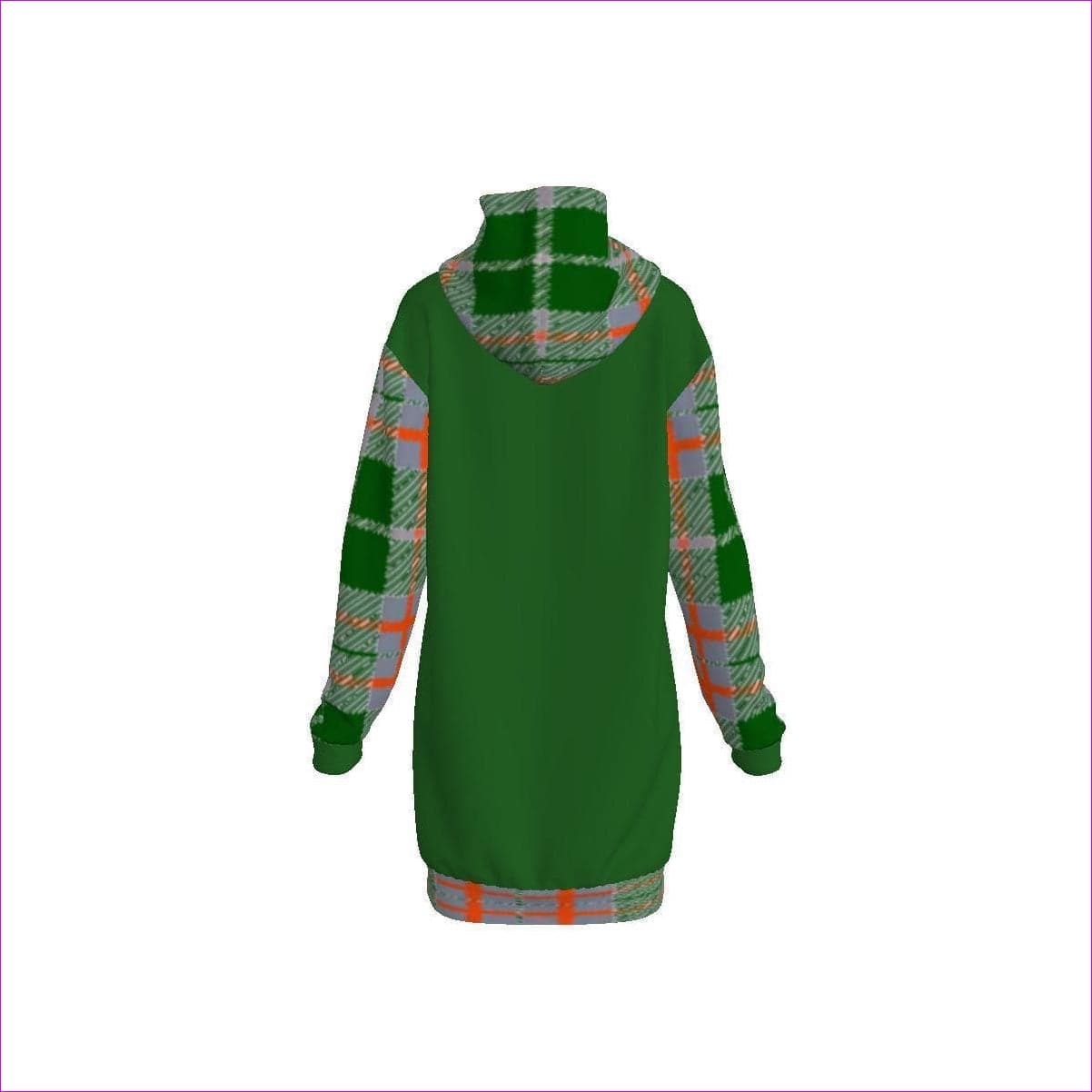 - Tribute to Plaid Hooded Sweatshirt Dress - green - womens hoodie dress at TFC&H Co.