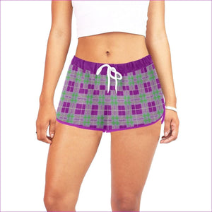 Tribute to Plaid - Purple Women's All Over Print Casual Shorts (Model L19) Tribute to Plaid Tease Shorts - women's shorts at TFC&H Co.