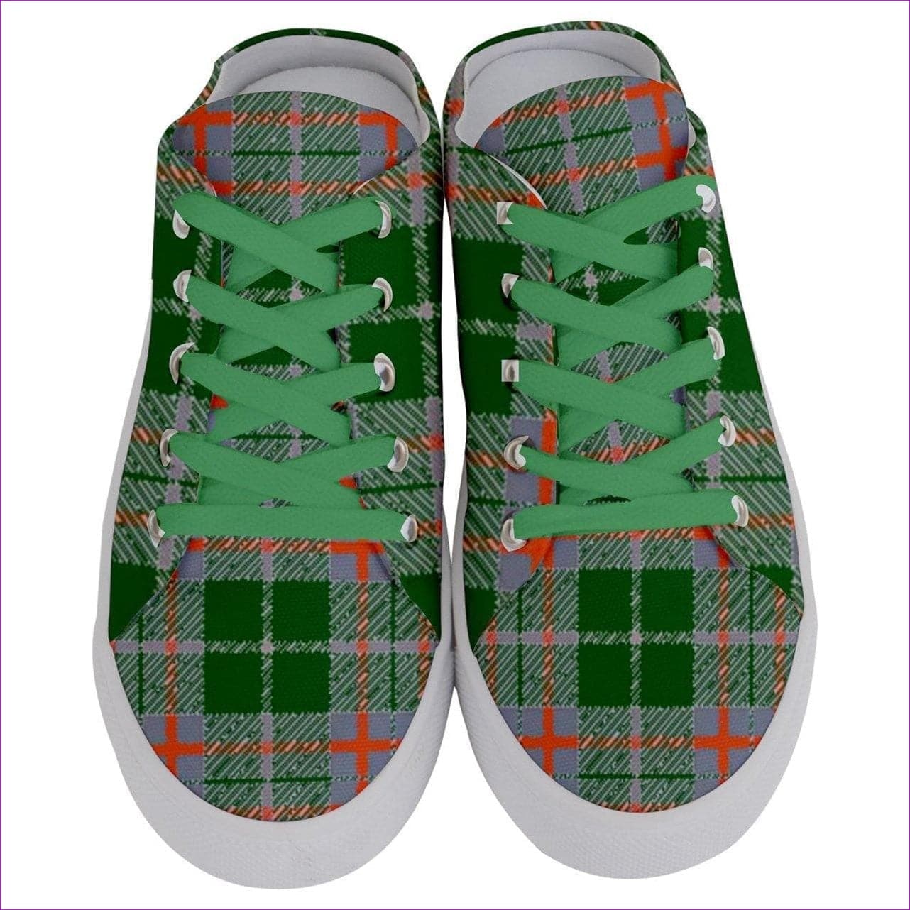 - Tribute to Plaid Women's Half Slippers - Green - womens shoe at TFC&H Co.