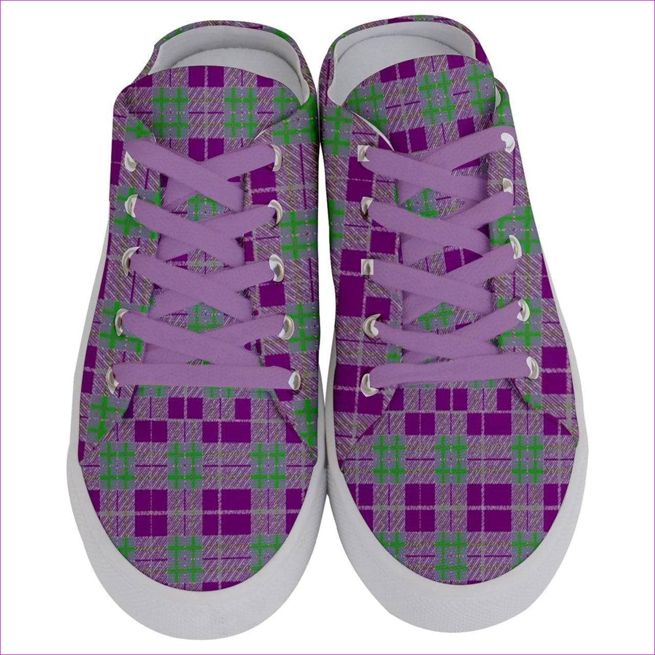 Tribute to Plaid Women's Half Slippers - Purple - women's shoe at TFC&H Co.
