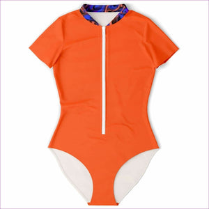 XL - Trip Premium Women's Short Sleeve Zip Bodysuit - Bodysuit Short Sleeve - AOP at TFC&H Co.