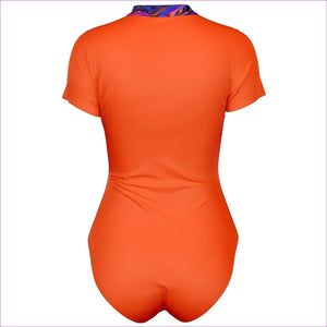 - Trip Premium Women's Short Sleeve Zip Bodysuit - Bodysuit Short Sleeve - AOP at TFC&H Co.
