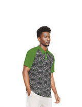 Black TSWG Black Ice Men's Short Sleeve Polo Shirt With Button Closure - men's polo shirt at TFC&H Co.