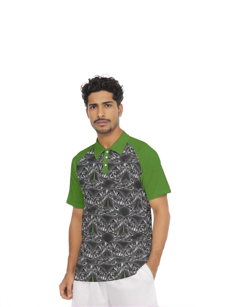TSWG Black Ice Men's Short Sleeve Polo Shirt With Button Closure - men's polo shirt at TFC&H Co.