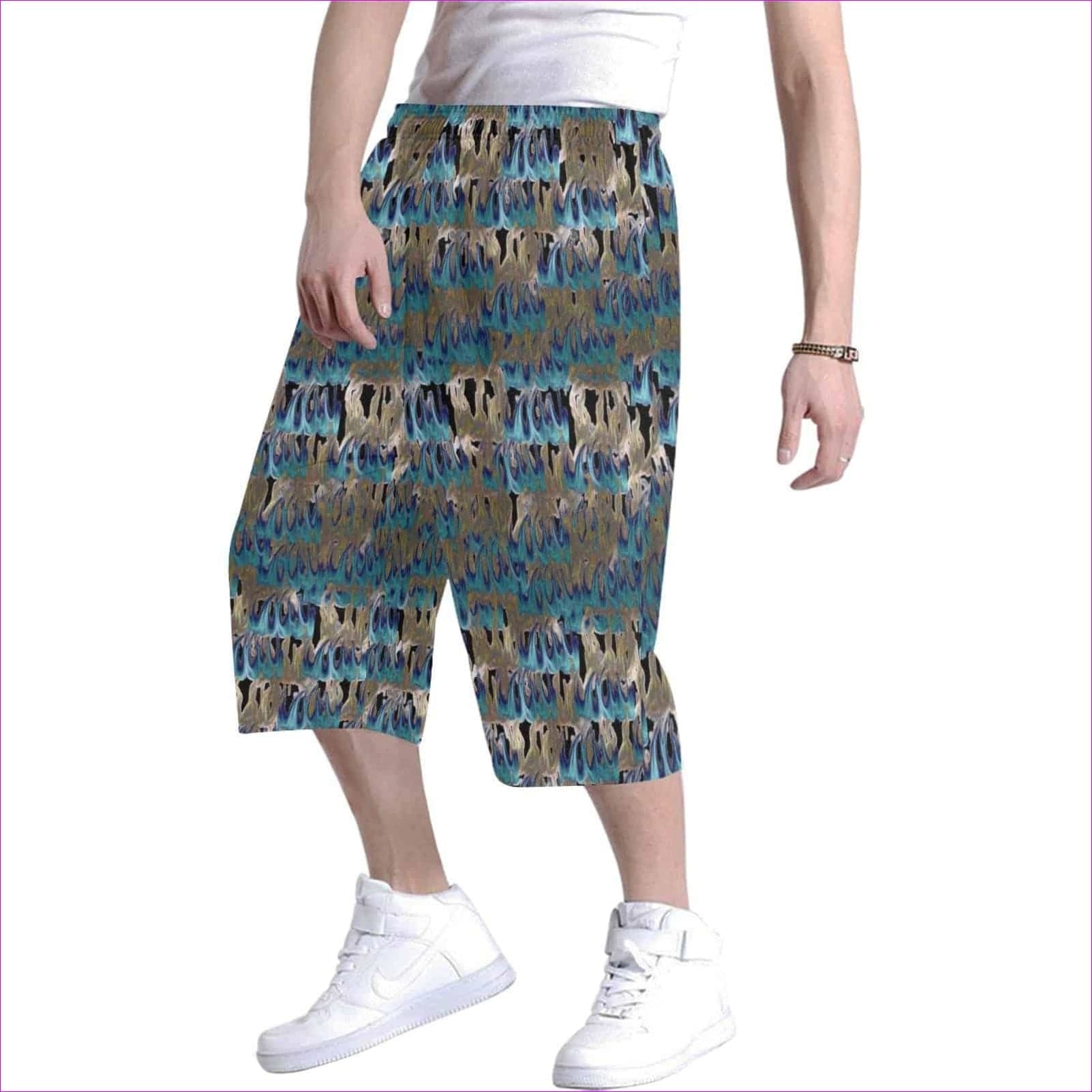 TSWG Flame 2 Men's All Over Print Baggy Shorts (Model L37) TSWG Flame Men's Baggy Shorts - 2 Styles - men's shorts at TFC&H Co.
