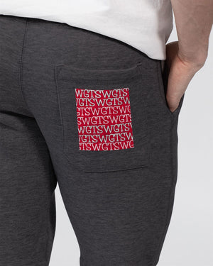 TSWG Repeat - Red Unisex Premium Fleece Joggers | Lane Seven - Ships from The US - Bottoms at TFC&H Co.