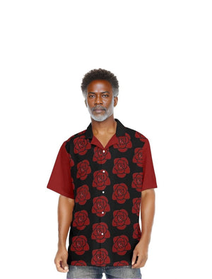 - TSWG Rose Gentleman Men's Hawaiian Shirt With Button Closure - mens button-up shirt at TFC&H Co.