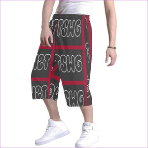 TSWG (Tough Smooth Well Groomed) Bubble - Red Men's All Over Print Baggy Shorts (Model L37) - TSWG (Tough Smooth Well Groomed) Bubble Baggy Shorts - mens shorts at TFC&H Co.