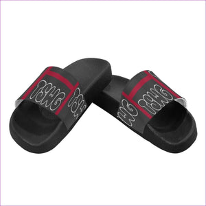 TSWG (Tough Smooth Well Groomed) Red Block Slides* Men's Slide Sandals(Model 057) TSWG (Tough Smooth Well Groomed) Men's Slide Sandals - men's shoe at TFC&H Co.