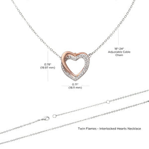 - Twin Flames - Interlocked Hearts Necklace w/ Message - Ships from The US - necklace at TFC&H Co.