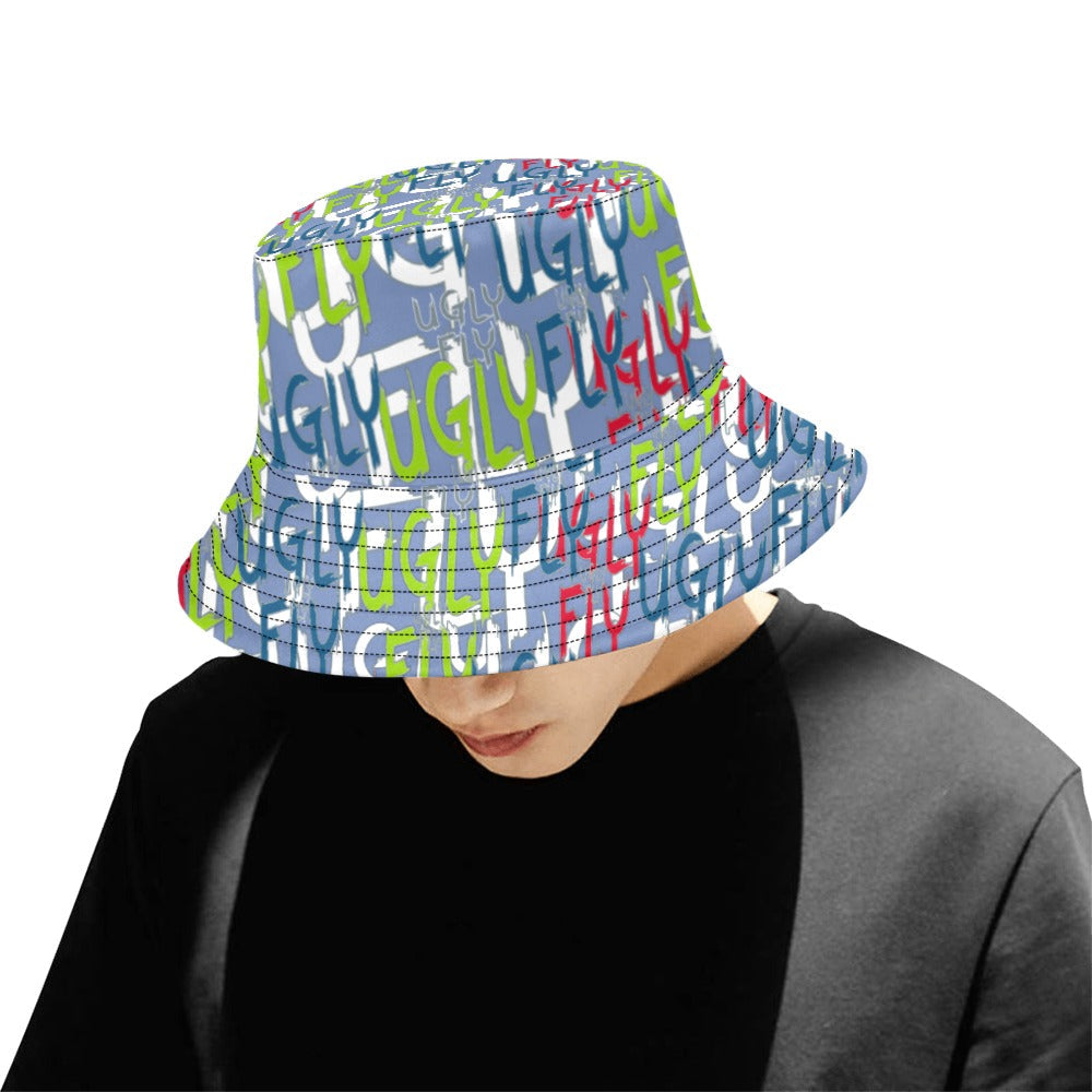 ONE SIZE UGLY FLY - SKY MEN'S ALL OVER PRINT BUCKET HAT - Ugly Fly Bucket Hat -5 colors - Bucket Hat at TFC&H Co.