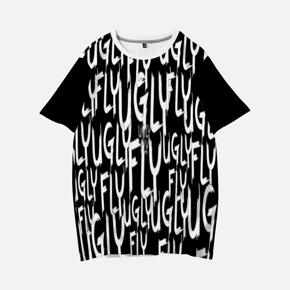 8XL - Ugly Fly Fleece Milk Silk Fabric Unisex Short Sleeve T-Shirt - Black - unisex t-shirt at TFC&H Co.