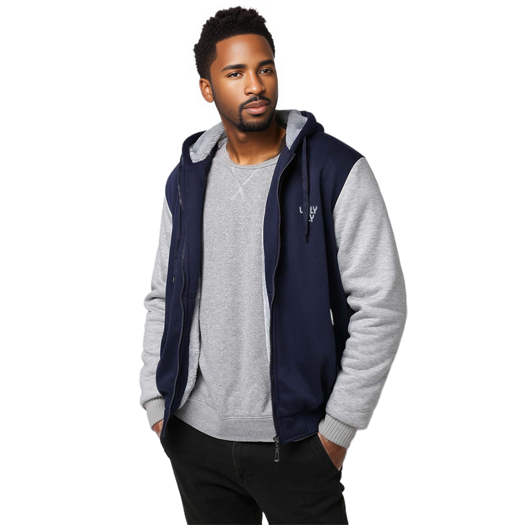Ugly Fly Men's Thick Plush Zippered Hoodie Coat - 4 colors - men's coat at TFC&H Co.