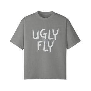 Light Gray - Ugly Fly Unisex Faded Raw Hem T-shirt - Unisex T-Shirt at TFC&H Co.