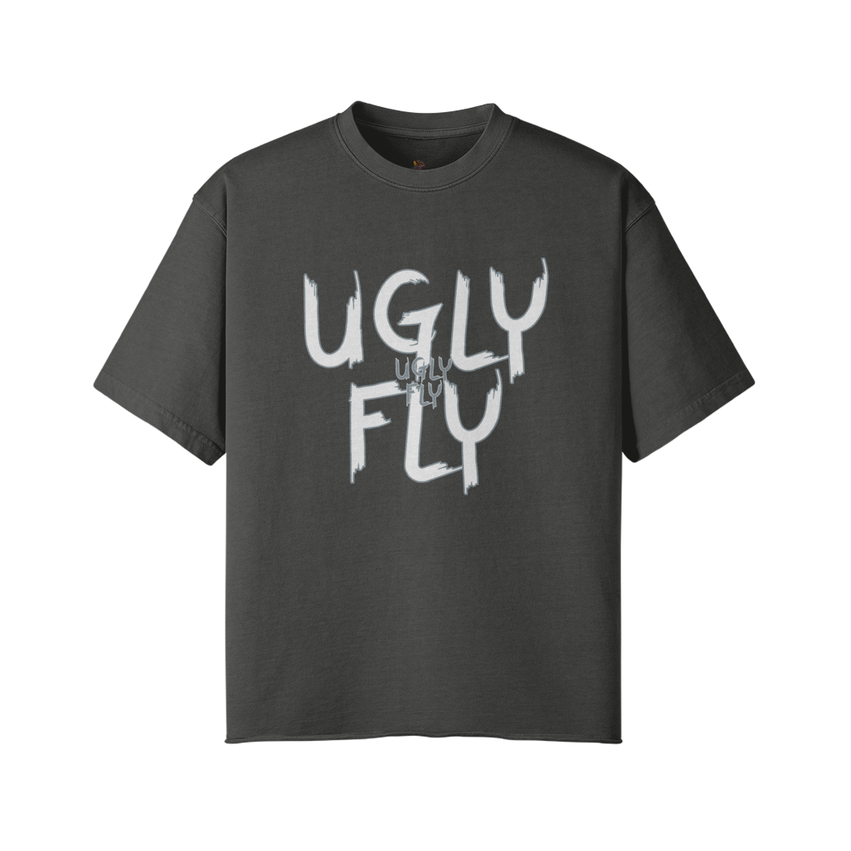 Dark Gray - Ugly Fly Unisex Faded Raw Hem T-shirt - Unisex T-Shirt at TFC&H Co.