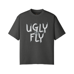 Dark Gray - Ugly Fly Unisex Faded Raw Hem T-shirt - Unisex T-Shirt at TFC&H Co.