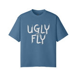 Medium Blue - Ugly Fly Unisex Faded Raw Hem T-shirt - Unisex T-Shirt at TFC&H Co.