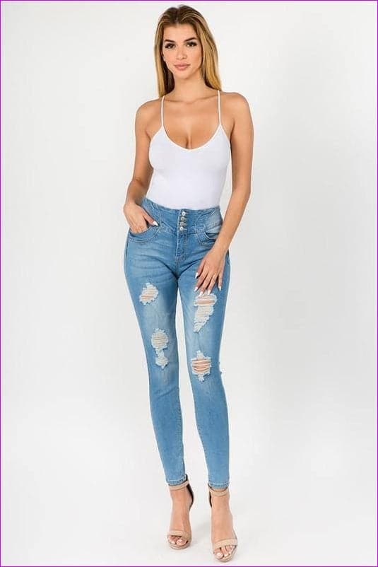 - Ultra High Rise Ripped Jeans - womens jeans at TFC&H Co.